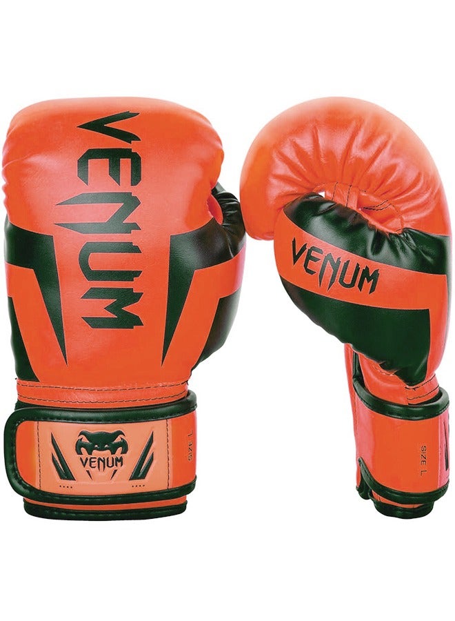 VENUM قفازات ملاكمة 12 أونصة جلد PU أصفر، موي تاي كيك بوكسينغ MMA تدريب سباق، إغلاق TAKKA متقدم، حشوة، أكياس ضرب، كرة سرعة، وسادات تركيز للتمرين - Image 1